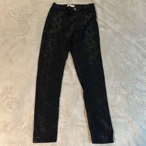 Snake Pattern High Waisted Black Skinny jeans